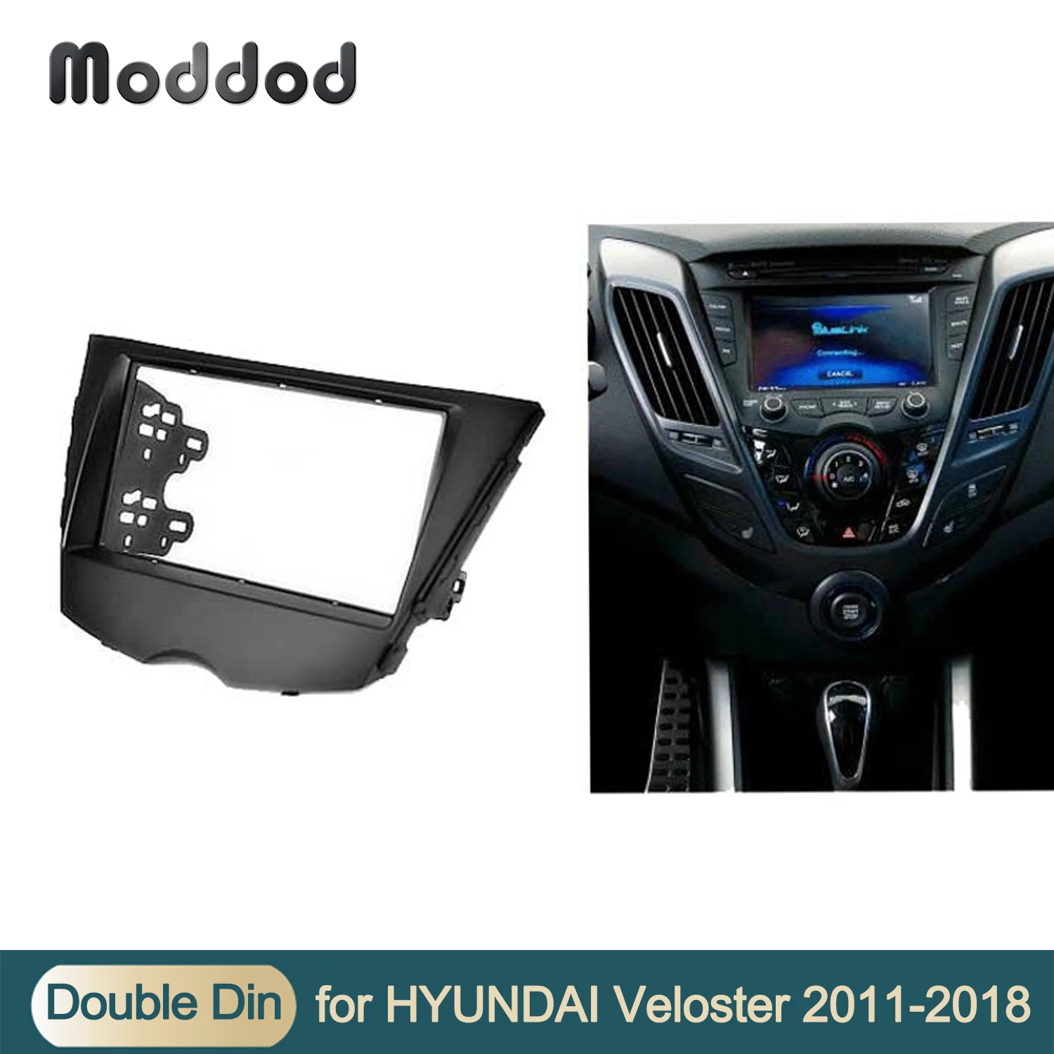 Double 2 Din Radio Fascia for HYUNDAI Veloster 2011+ GPS DVD Stereo CD Player Panel Dash Mount Installation Trim Kit Frame Bezel