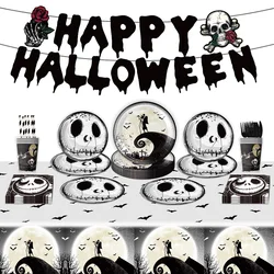 Halloween The Nightmare Before Christmas Birthday Party Decoration Supplies Disposable Cutlery Balloon Background Baby Shower