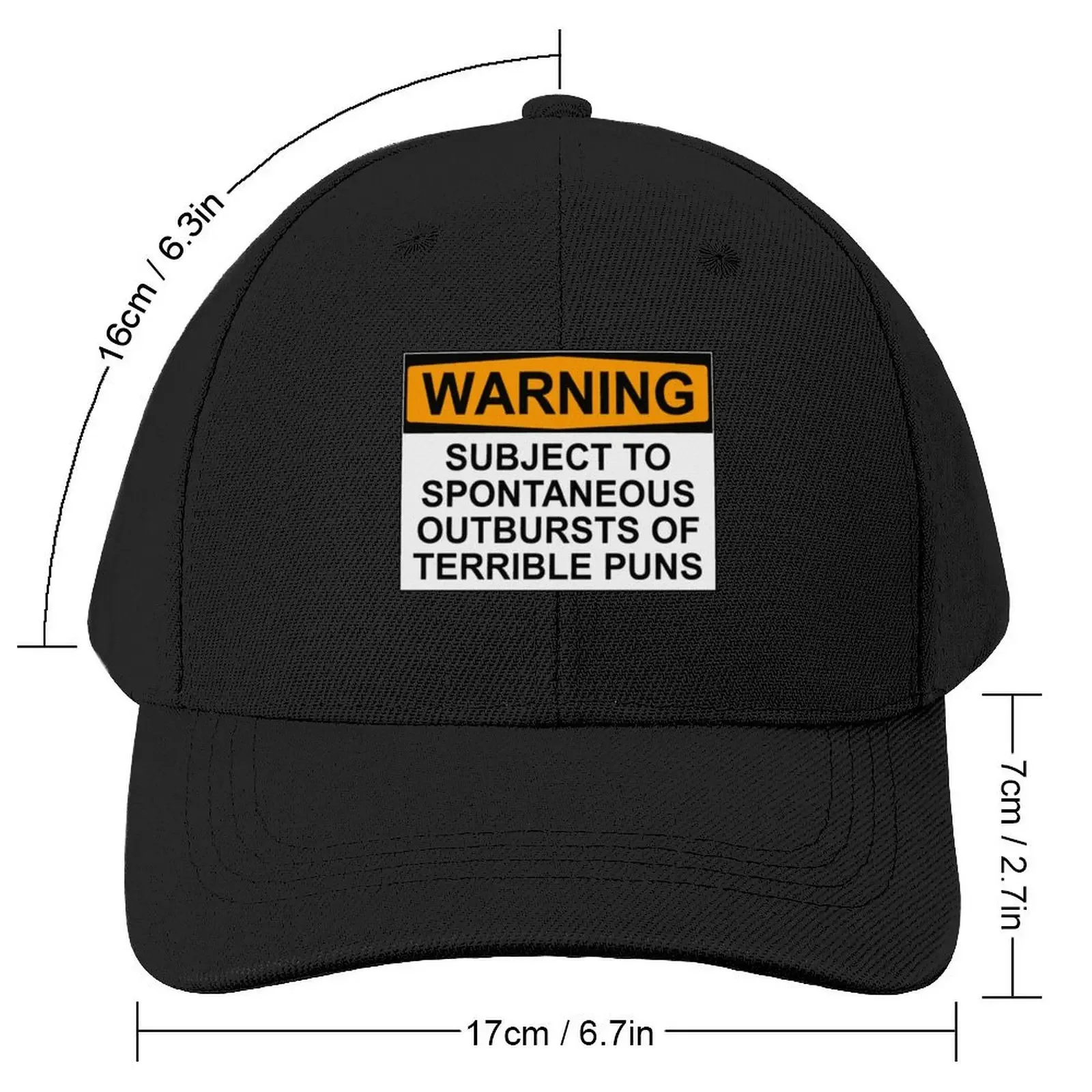 WARNING: SUBJECT TO SPONTANEOUS OUTBURSTS OF TERRIBLE PUNS Baseball Cap party Hat fishing hat dad hat Hats For Men Women's