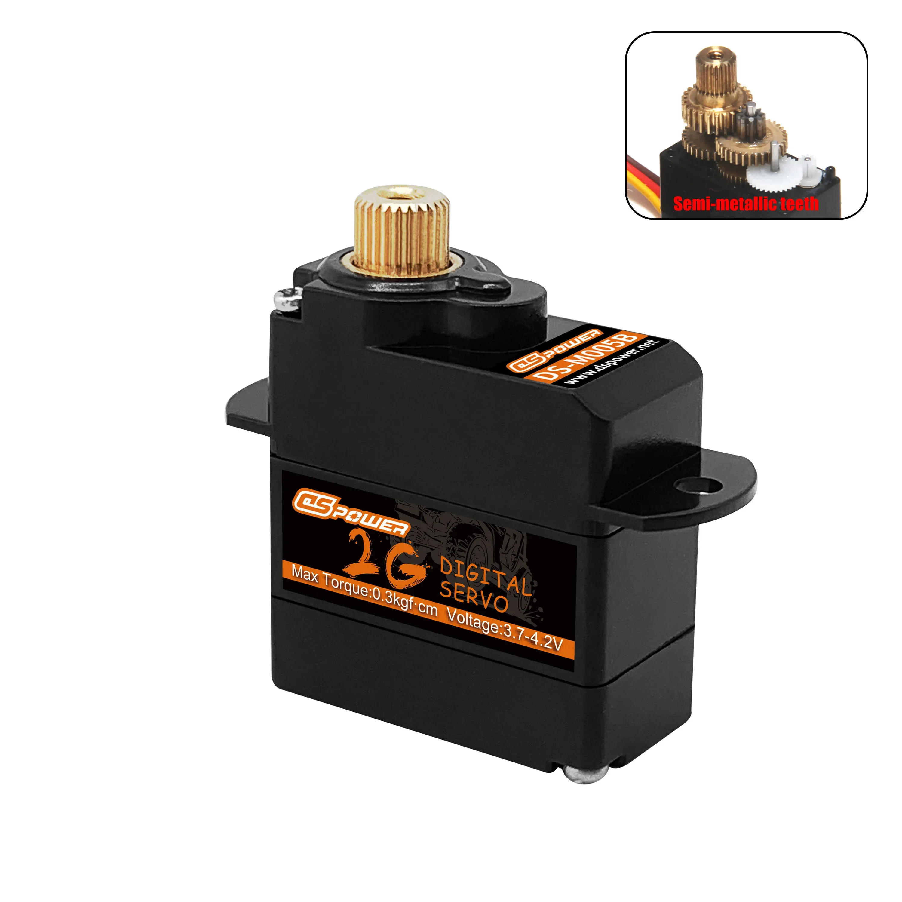 DSPOWER 2G Micro Digital Servo Semi-metallic Teeth Coreless Motor for RC Car Plane Fixed-wing Helicopter Boat Robot Toy Parts