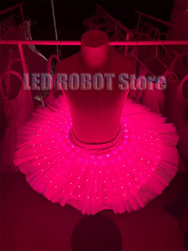 

Girls Glow LED Glow Poncho Star Stage Dance Dress Princess Christmas Holiday Performance Costumes Kids Splendid LED Tutu Dress
