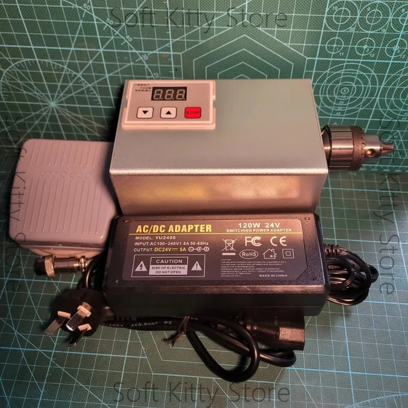 8000 RPM Adjustable, Foot Pedal Control Electric Float Polishing Painting Machine – Hollow Shaft Motor, Digital Speed Display,