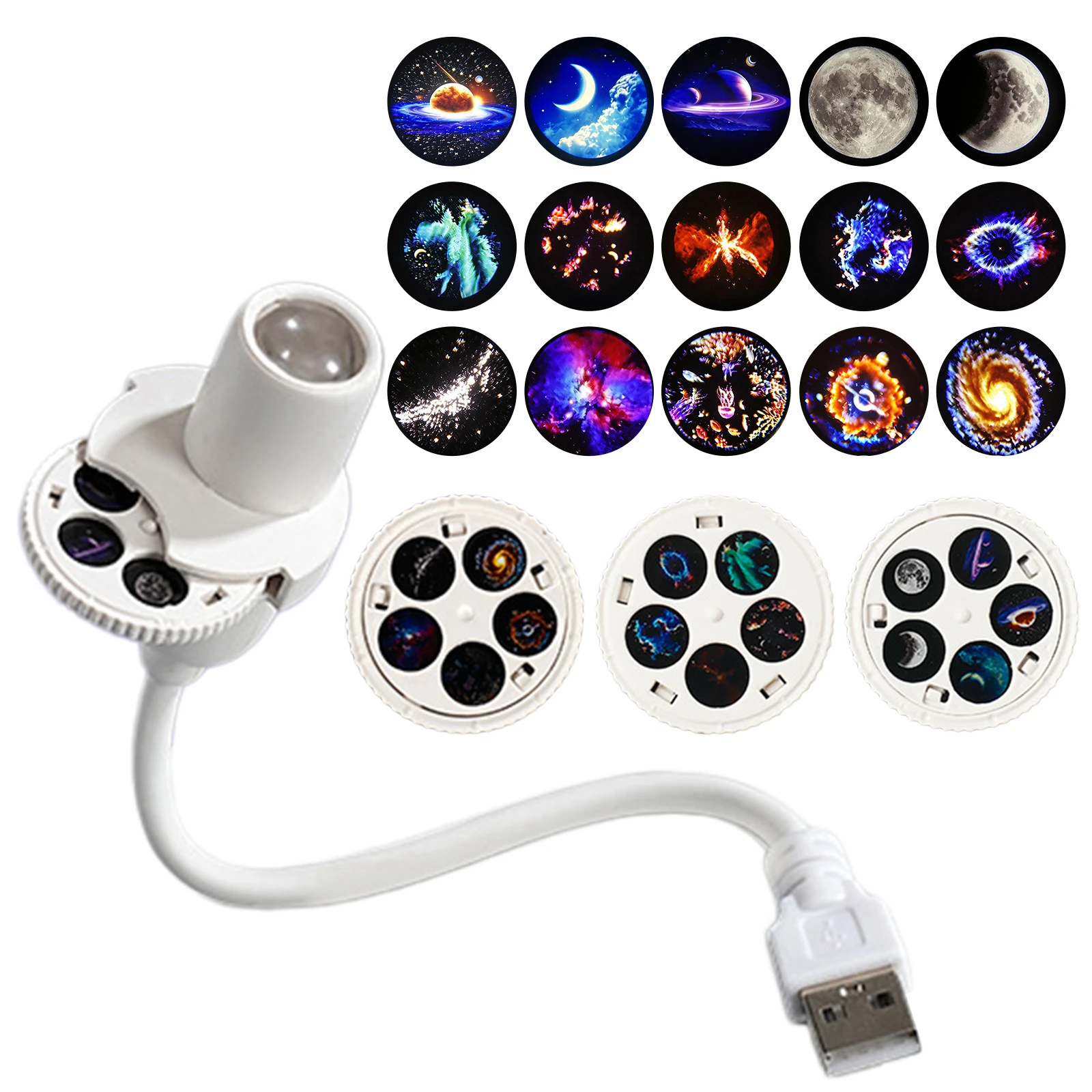 Starry Sky Night Light Projector 360 Degree Rotating Design Starry Sky Ambient Light for Adults Kids Car Bedroom Decoration