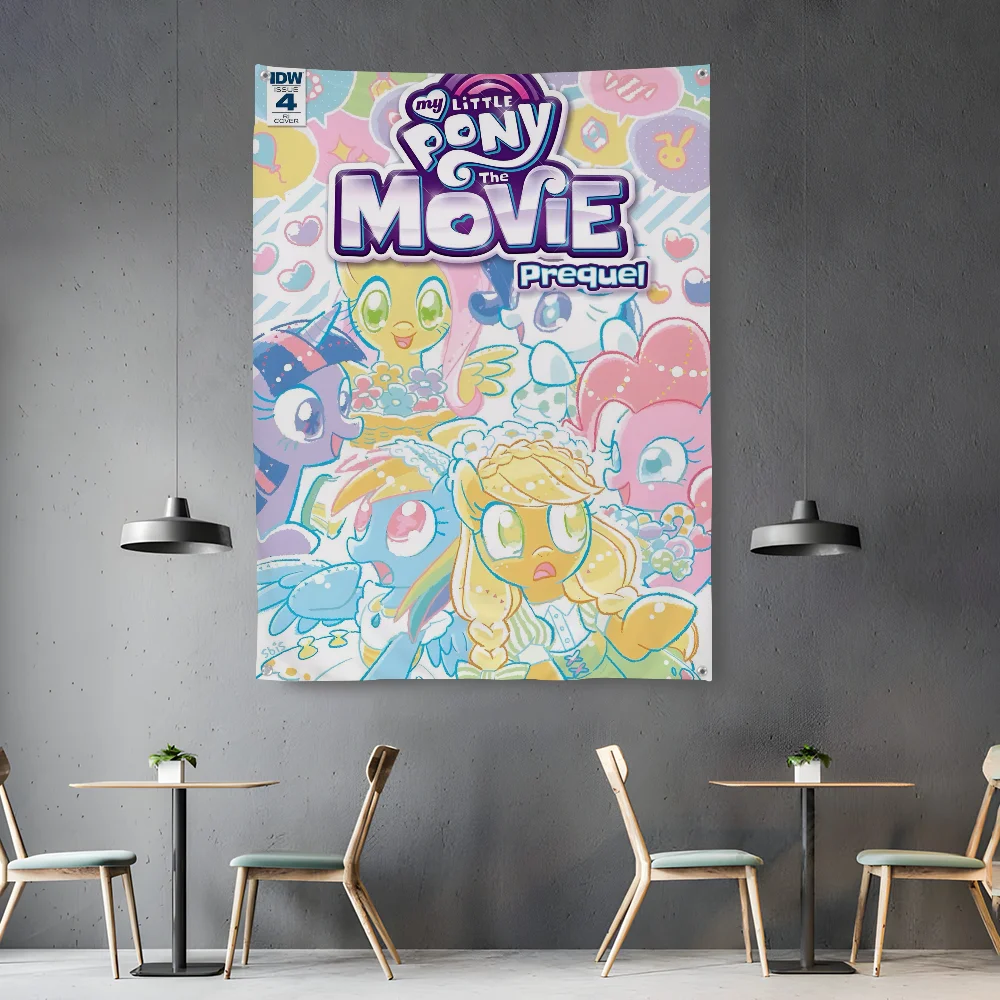 

My L-Little P-PonyS Flag Bedroom Living Room Garden Outdoor Microfiber With Holes Festival Decoration Background Art Banner