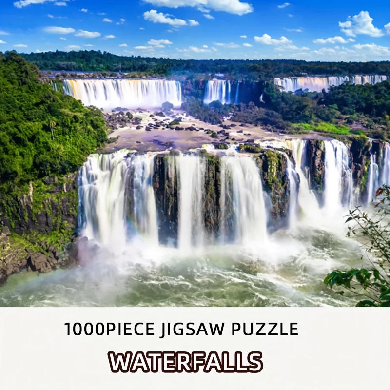 

1000 шт. пазл Iguazu Falls для взрослых — большой бумажный пазл 27,56x19,69 дюйма с потрясающим пейзажем водопада