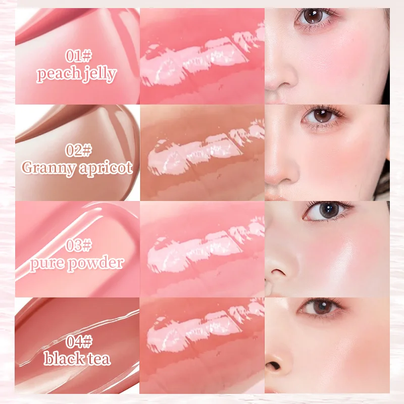NOVO Slightly Drunk Shuiguang Multipurpose Stick with Sponge Head, Shuiguang Powder Blusher Stick, Lip and Cheek Dual-use Stick