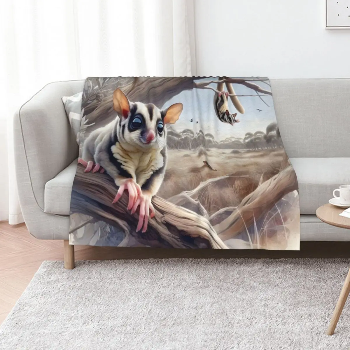 Sugar glider wildlife Australia Throw Blanket Beach Thins Custom Shaggy Warm Picnic Blankets