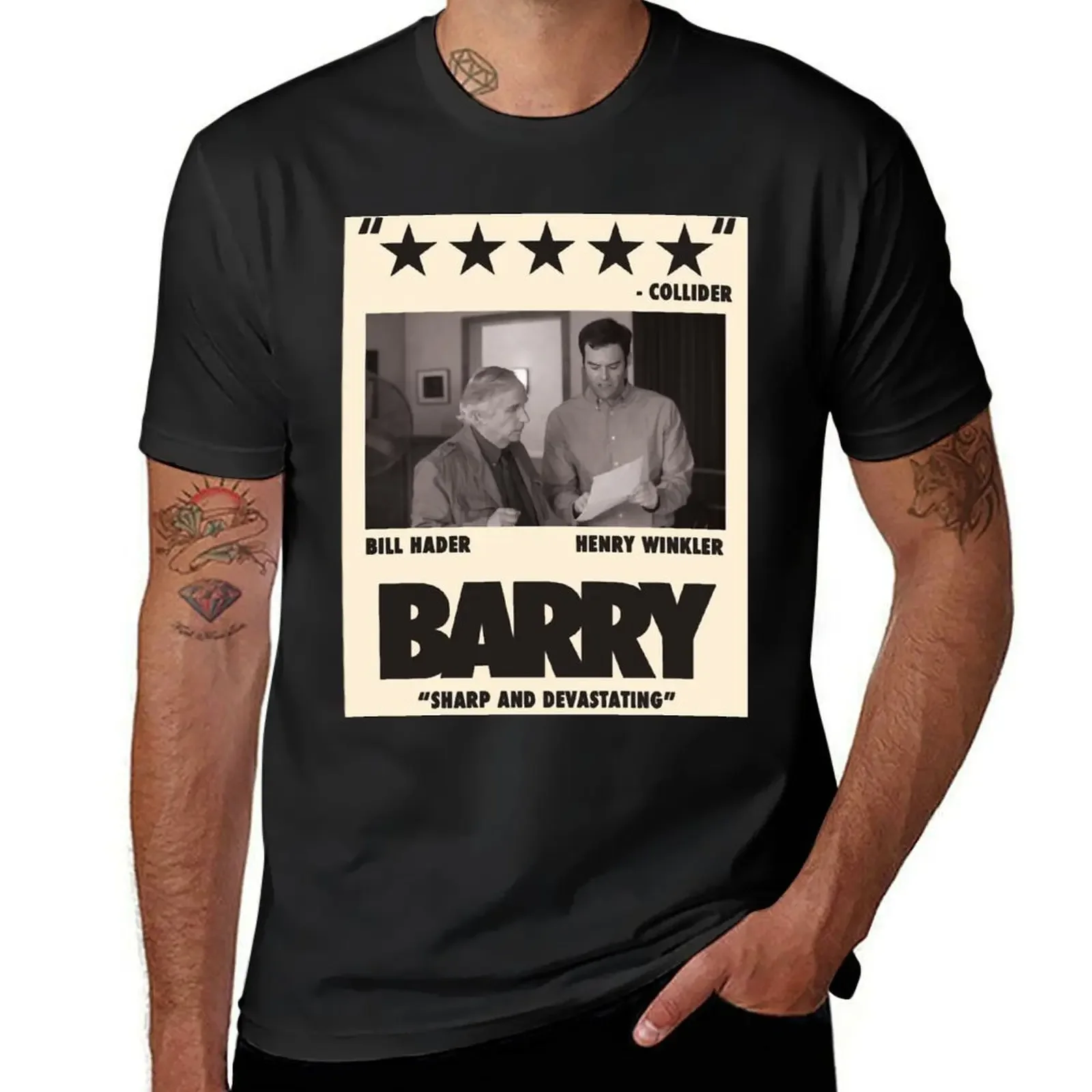 Barry review T-Shirt vintage t shirts oversizeds cotton graphic tees blue archive plain black t shirts men