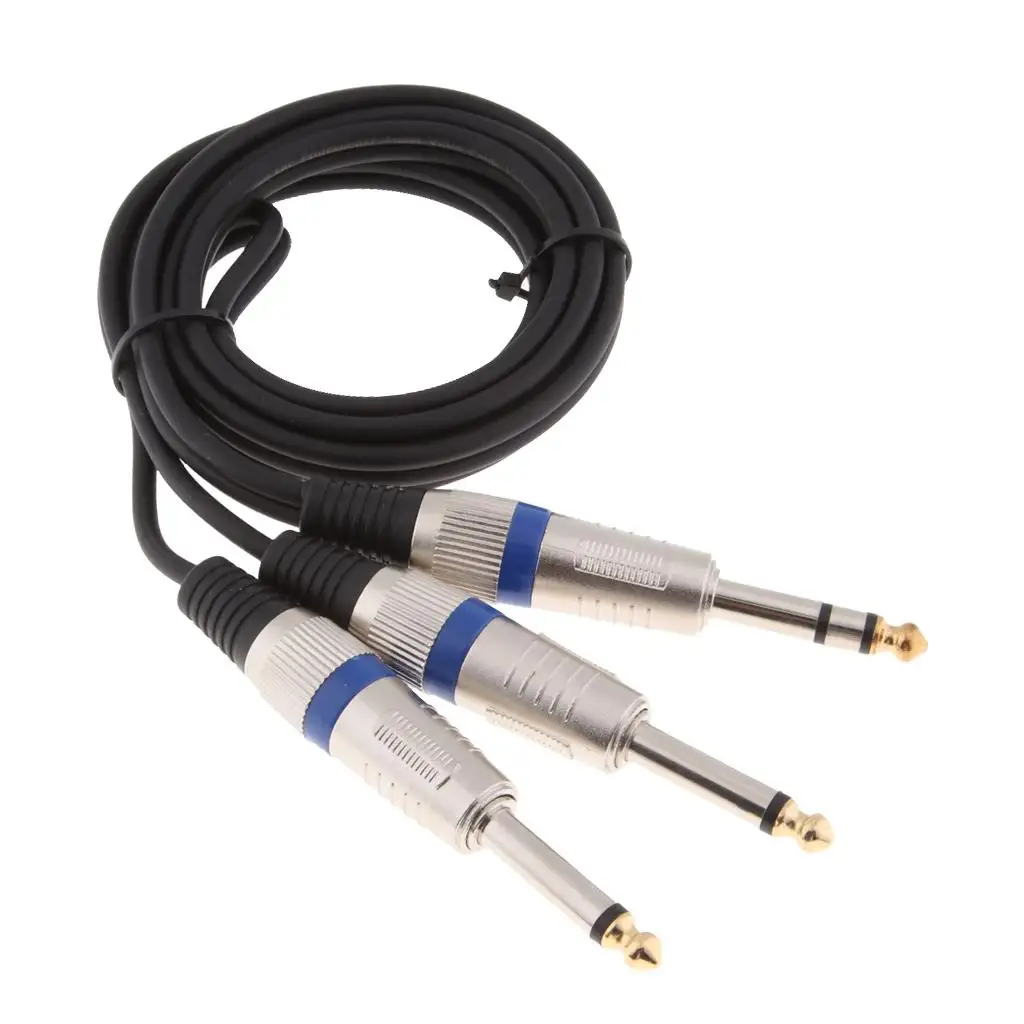 6.35 Stereo to Dual 6.35 Mono Insert Cable OFC Wire Splitter Audio Cable for Home Studio Mixer Effects