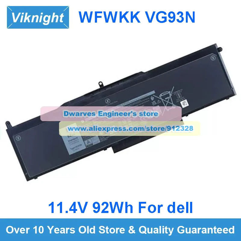 

Genuine 11.4V 92Wh Laptop Battery VG93N WFWKK For Dell Latitude 5580 5591 Precision 15 3520 3530 Rechargeable Battery