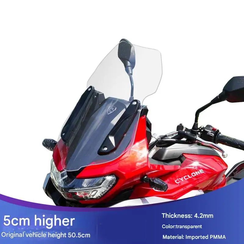 

For Zongshen RX6 windshield modification SR650 heightened front windshield rain shield transparent windshield chest protector
