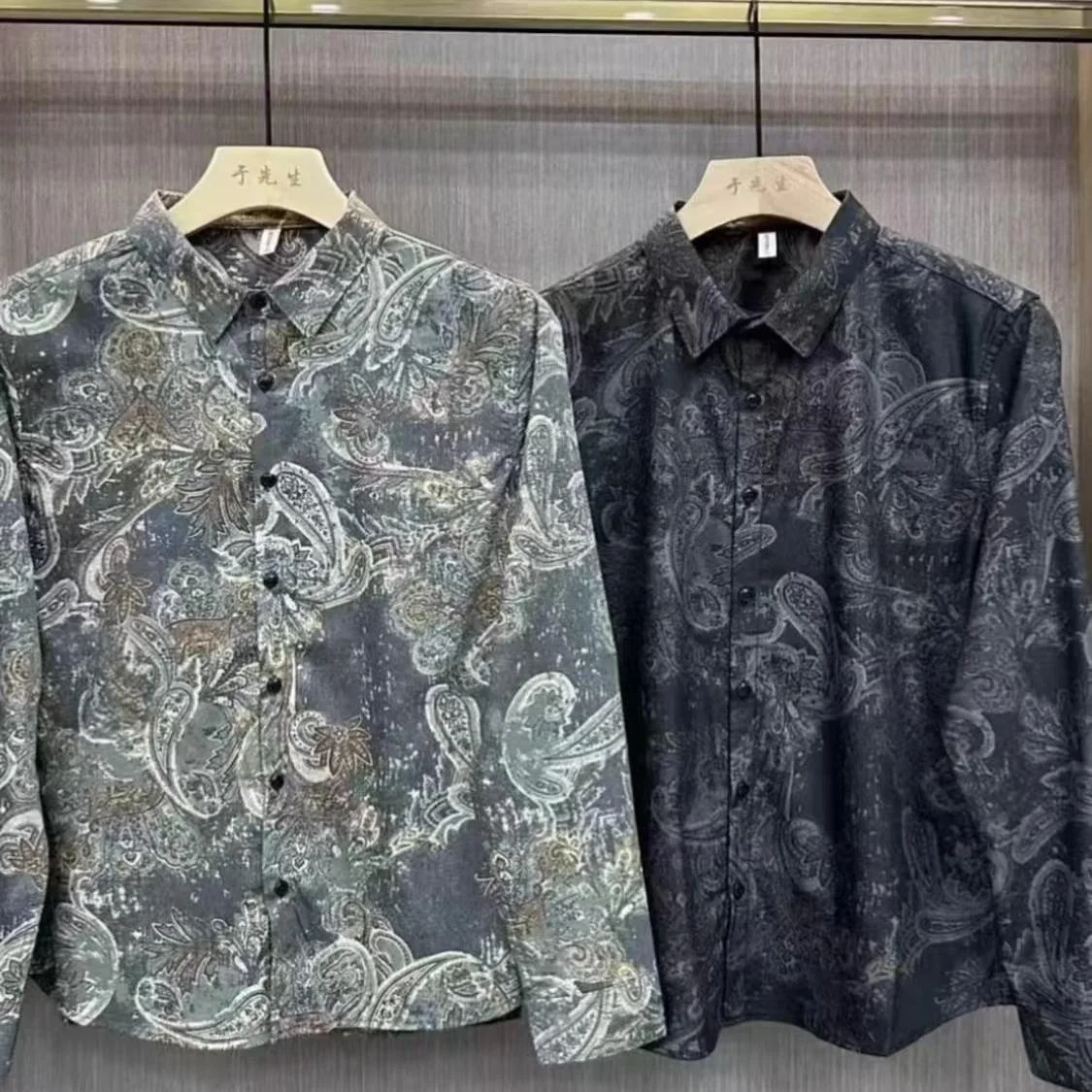 

Faionable Slim Fit Long Sve Men's irt Осенний новый Sle Button up Базовый слой с принтом irt Высококачественный хлопок Men's irt