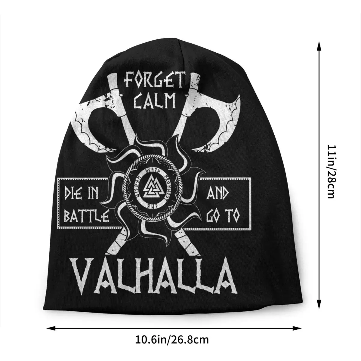 Die In Battle And Go To Valhalla Vikings Bonnet Hat Knit Hat Men Women Hip Hop Unisex Adult Warm Winter Skullies Beanies Caps