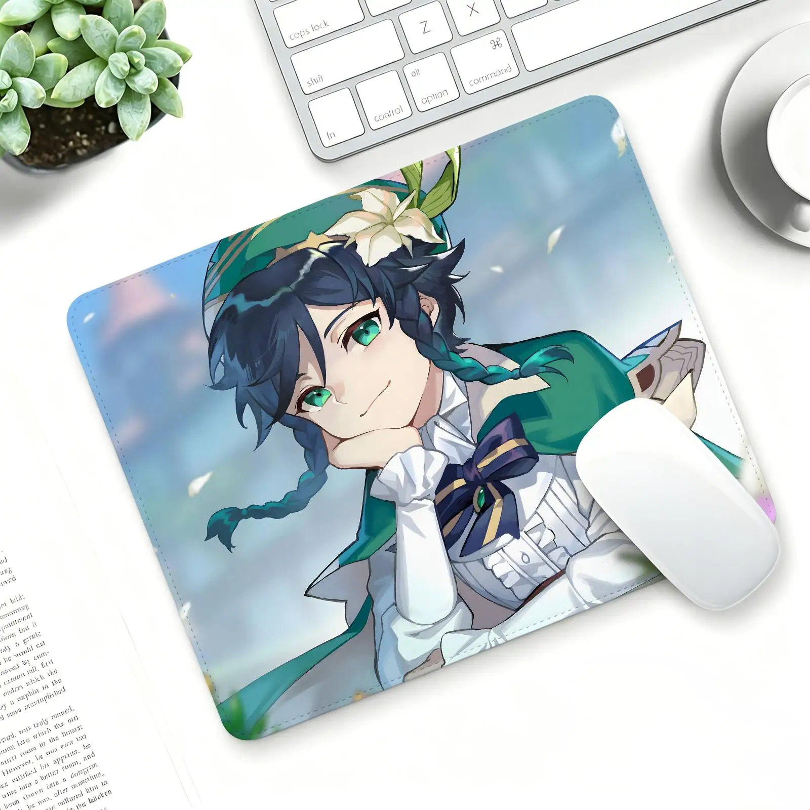 genshin impact Venti Mouse Pad Regular gaming mouse pad S/M/L size Office mouse pad Laptop desk mat Stitched edge mouse pad