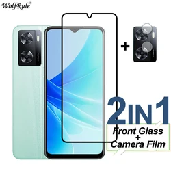 Full Cover Tempered Glass For OPPO A57S A57 A56S A58 A58X A1X A77 A56 A55 A54S Screen Protector Protective Camera Film OPPO A57
