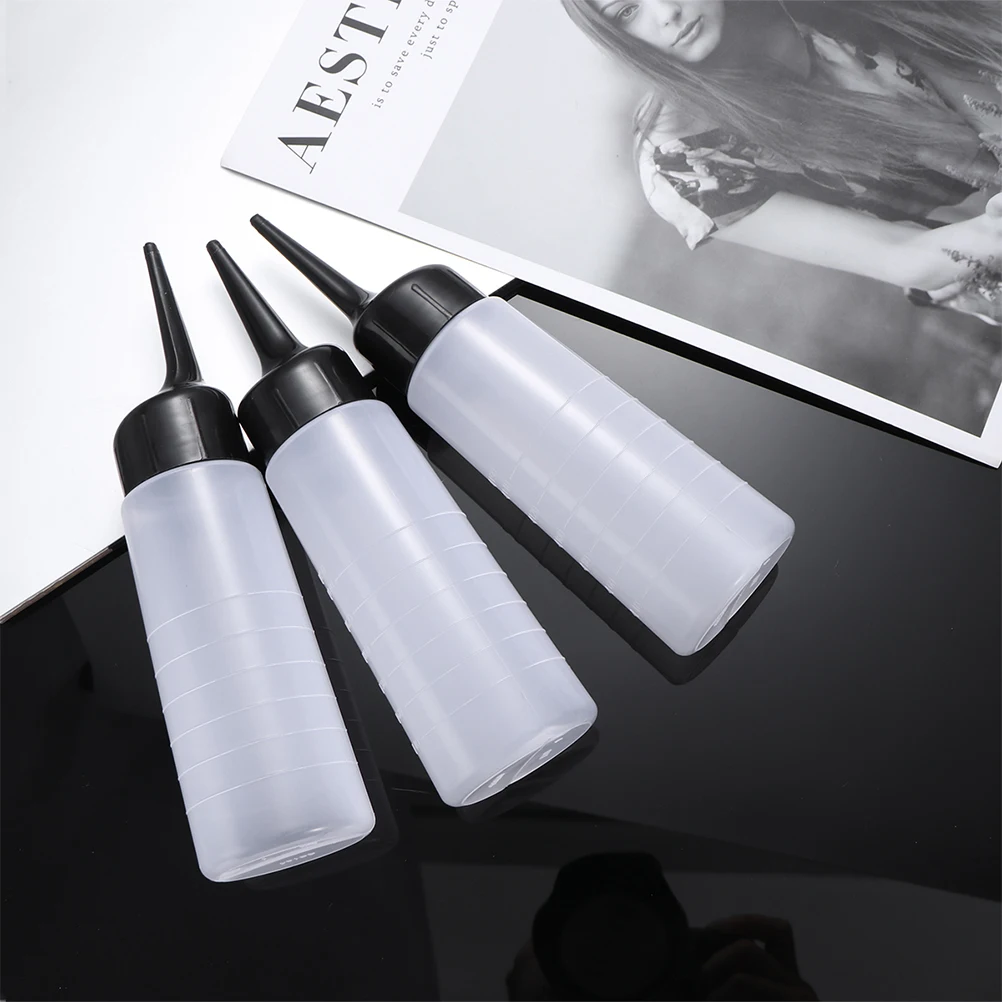 

2Pcs Hair Dye Bottles Thick Clear Squeeze Bottles for Household Salon Hair Color Shampoo Conditioner Application