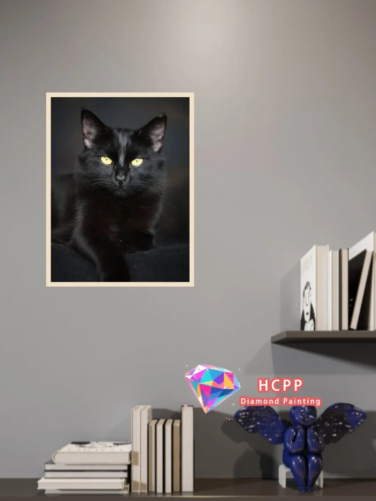 unframe Black Cat Animal Diamond Painting Kit Square Round Diamond 5D DIY Mosaic Handmade Art Unique Exquisite Gift Crafts Home