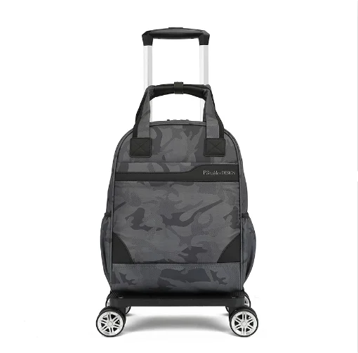 

Women carry on hand Luggage Travel Trolley Bags wheeled rolling luggage backpack women wheeled tote Bag Rolling Bag with Wheels