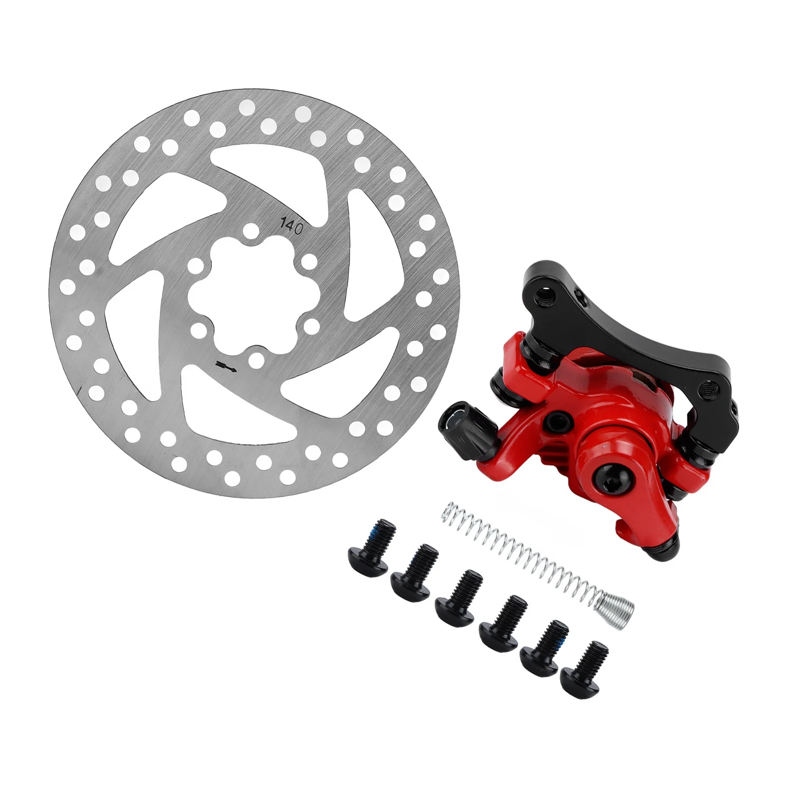 140mm Brake Disc Caliper Kit 6‑Hole Aluminum Alloy Wear Resistance for Electric Scooter