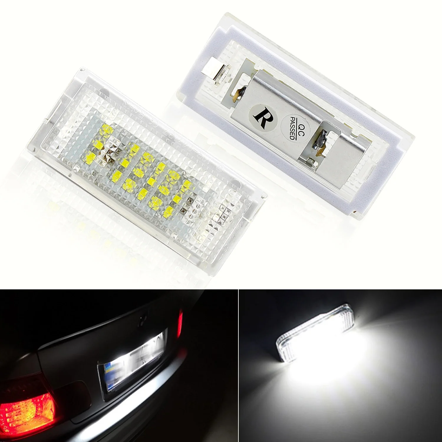 

2PCS LED Number License Plate Light For BMW E46 4D 5D 1998-2007 White No Error License Plate Lights CANBUS Lamps