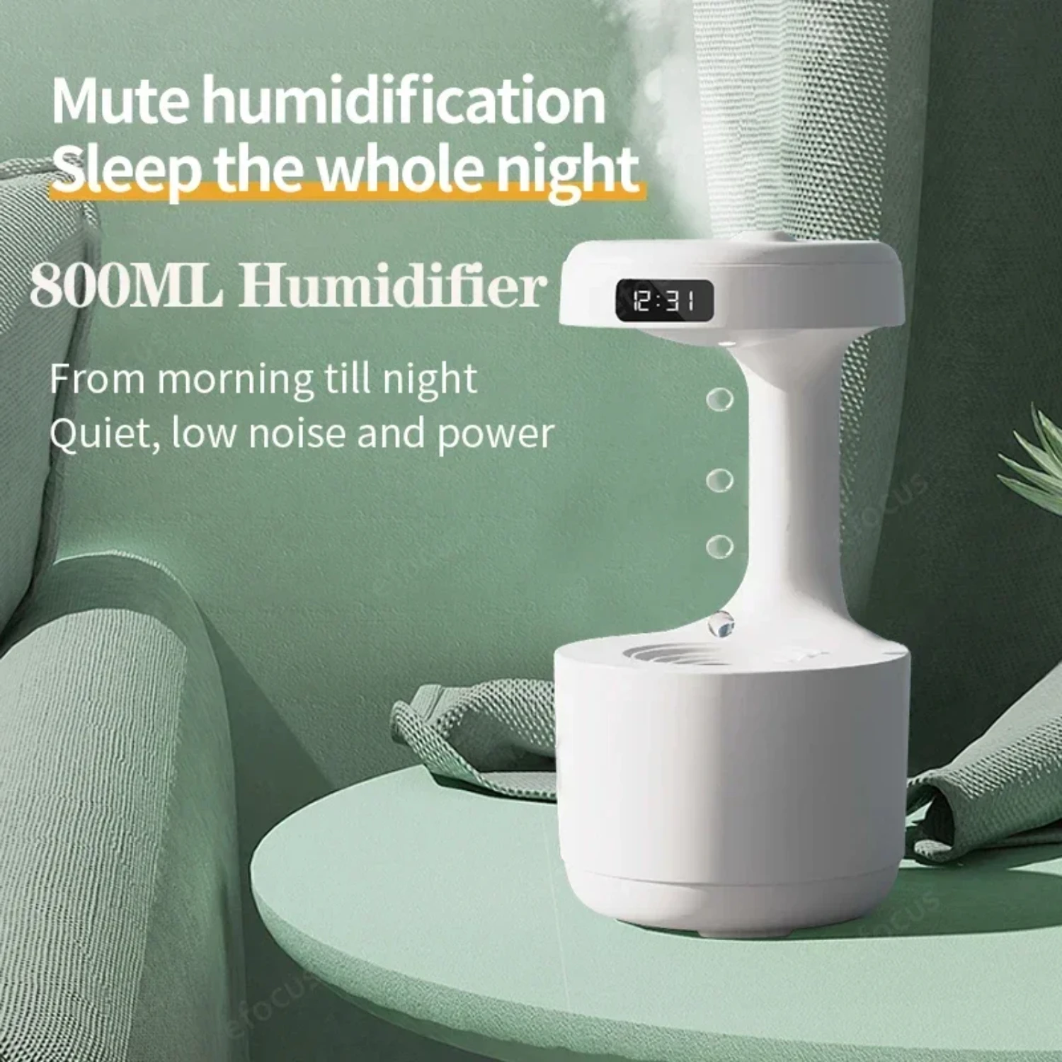 800ML Anti-GRAVITY Air Humidifier Water DROP น้ําหอม Aromatherapy Humidifiers ทํางาน 8 ชั่วโมงเครื่องฟอกอากาศ