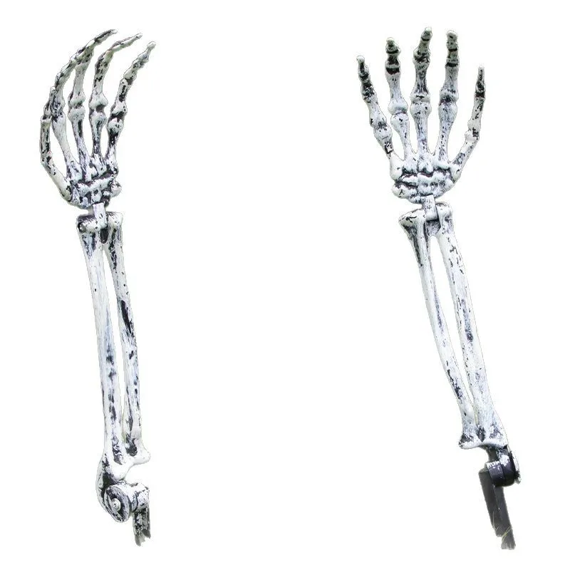 Grey Skeleton Hand Halloween Stake Realistic Skull Yard Decor For Garden Lawn Cemetery Indoor Outdoor Party Supplies