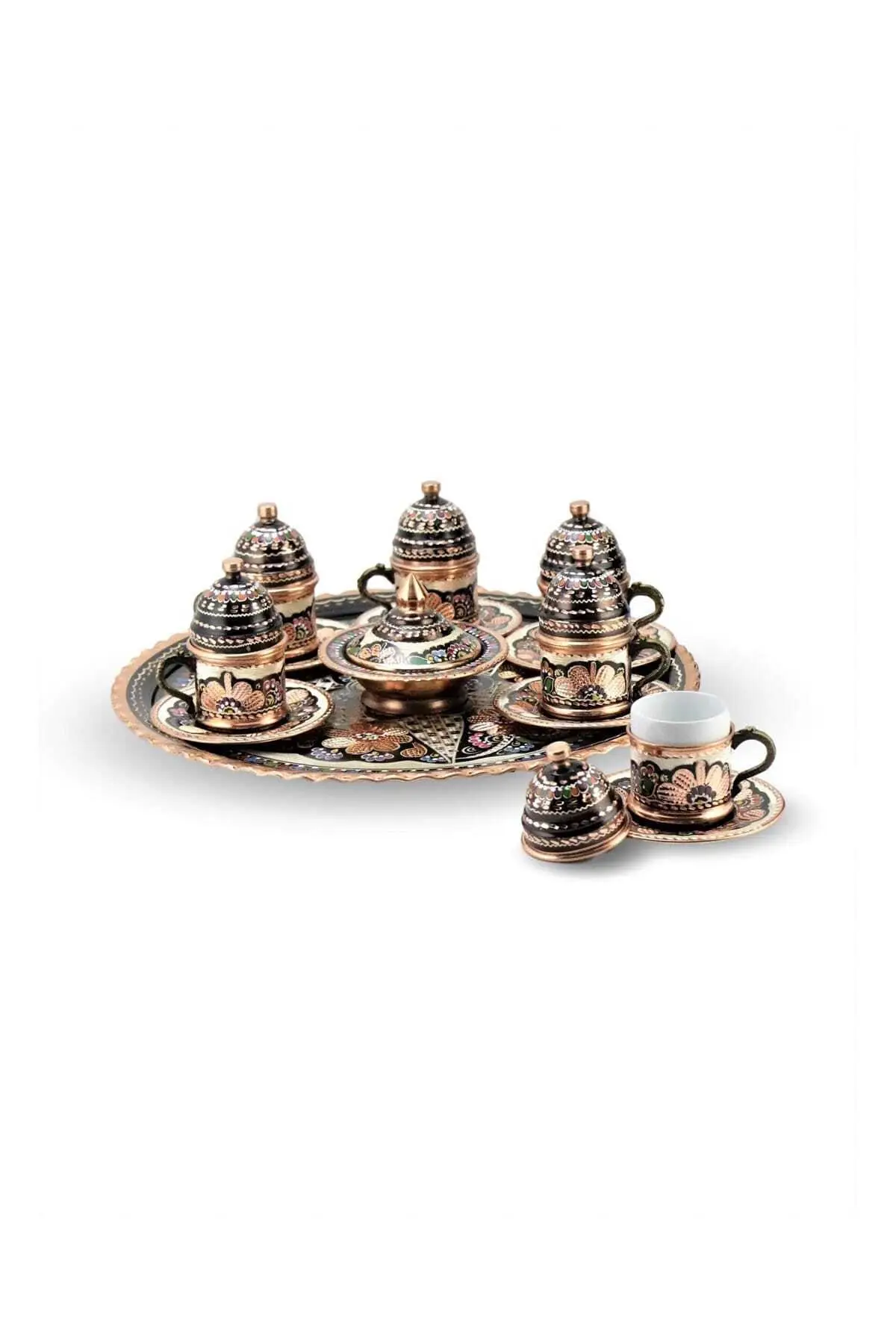 

Rose flower copper coffee set Cooper Luxury Cups