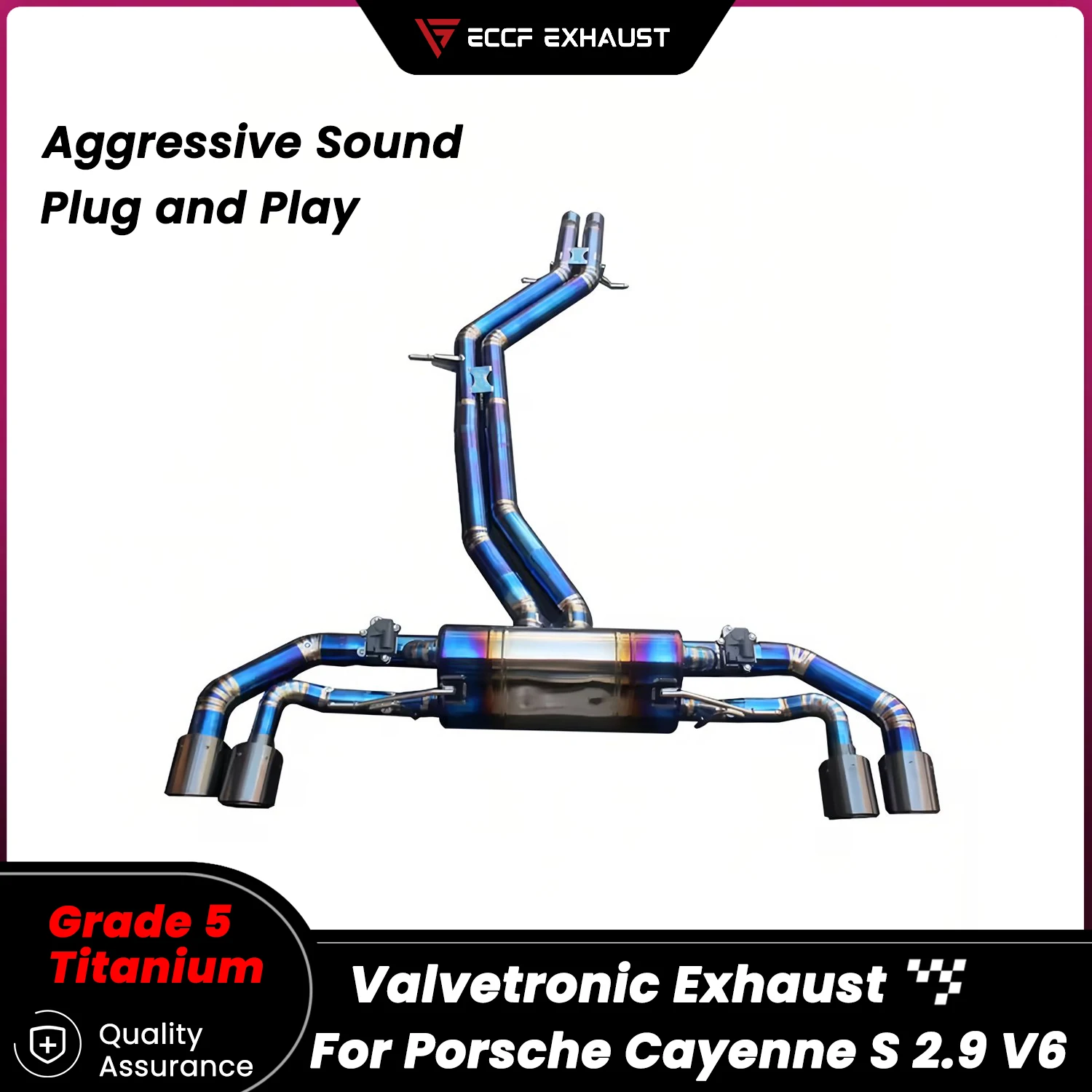 

Sporty TItanium Valvetronic Catback Exhaust for Porsche Cayenne S 2.9 V6 Unleash True Exhaust Performance Easy Installation