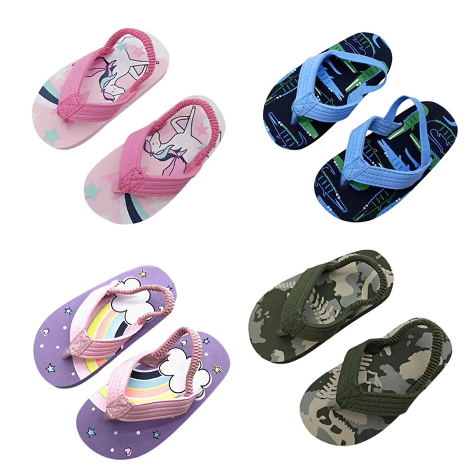 

2022-01-17 Lioraitiin Toddler Flip Flops Shoes Little Kid Sandals with Back Strap Boys Girls Water Shoes for Beach and Pool