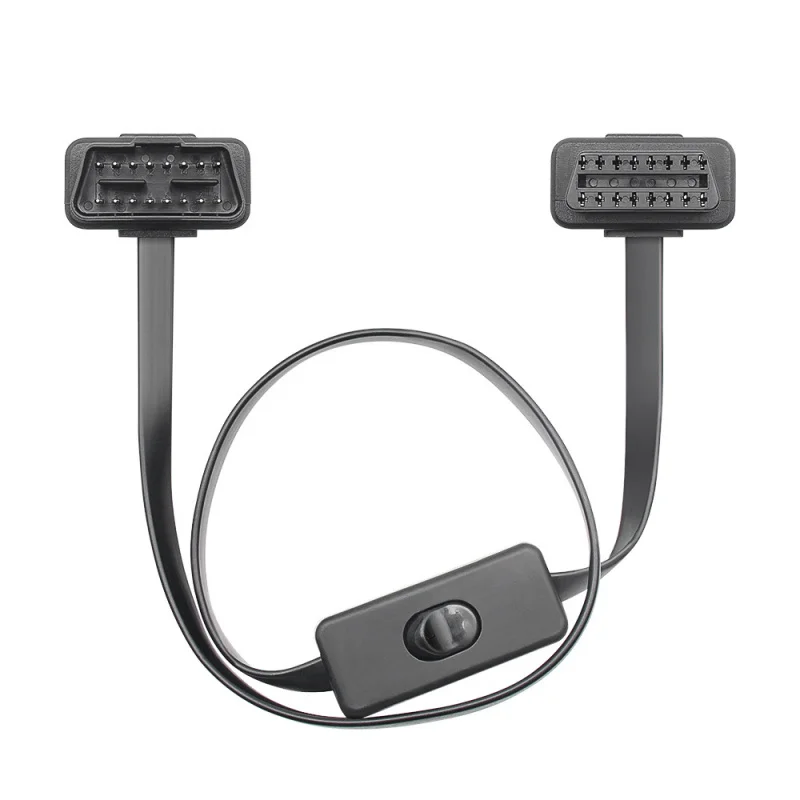 

10 штук, 60 см, 6-контактный кабель-адаптер OBD2 (штекер-гнездо) с выключателем питания