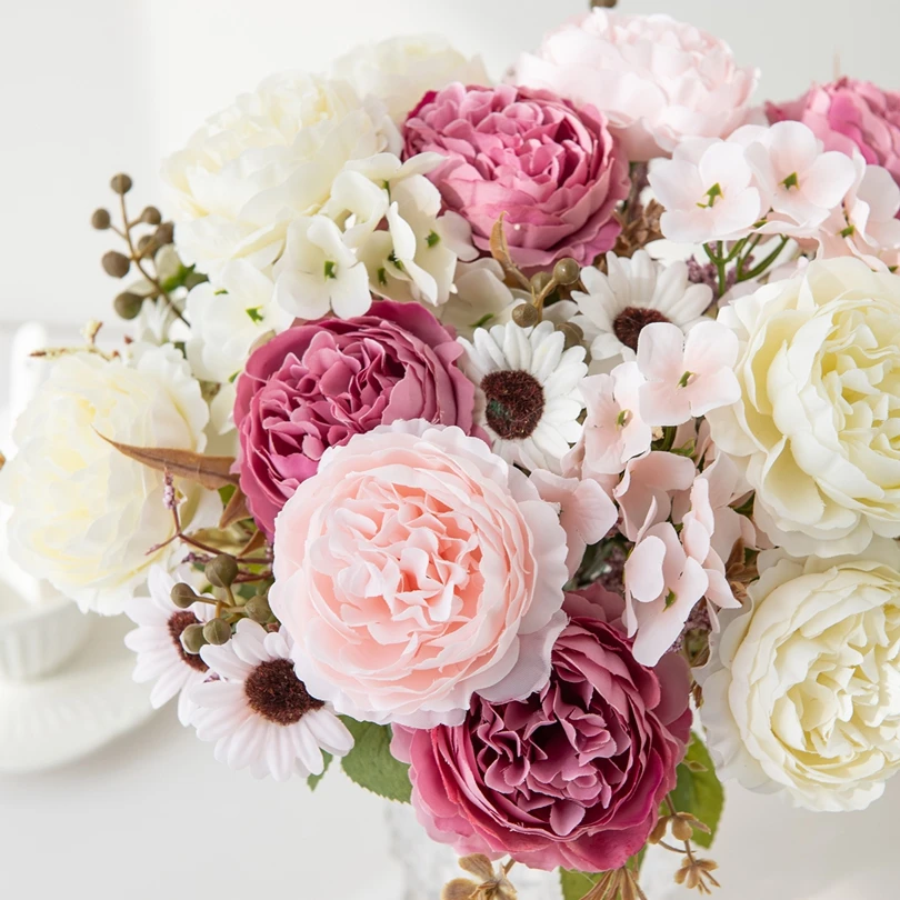 

Artificial Flowers Silk Persian Peony Outdoor Yard Garden Festival Wedding Bridal Bouquet Home Room DIY Gift Box Scrapbook Decor