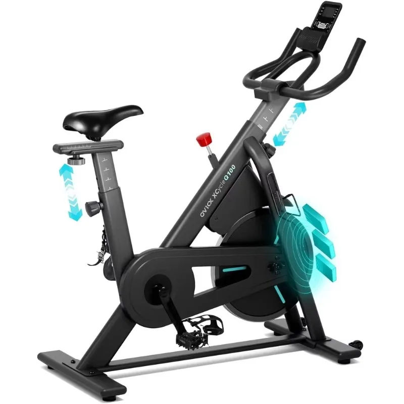 

Stationary Spin Bike with Magnetic Resistance - Indoor Cycling Equipment for Home & Gym Fitness with Smooth Ride