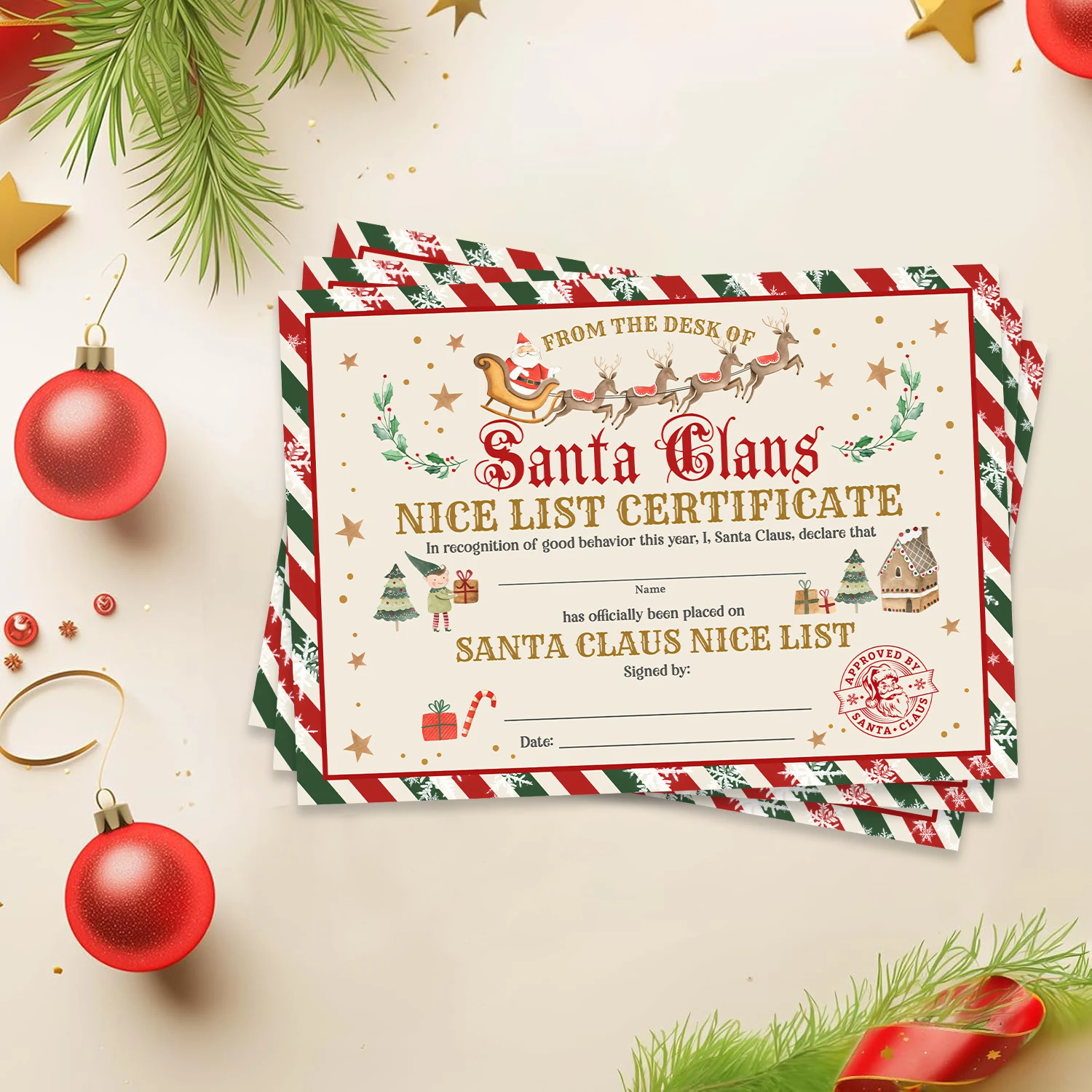 

24 PCS Christmas Official Letter and Certificate from Santa Claus-Christmas Card Official Letter to Santa for Christmas Wish Lis