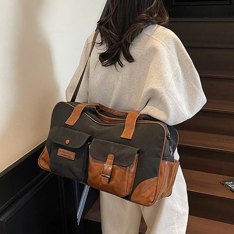 

Gym Climbing Crossbody Bag Large Storage Canvas Outdoor Travel Short Distance Trip Handbag Dry Wet Luggage Weekend Shoulder Bags