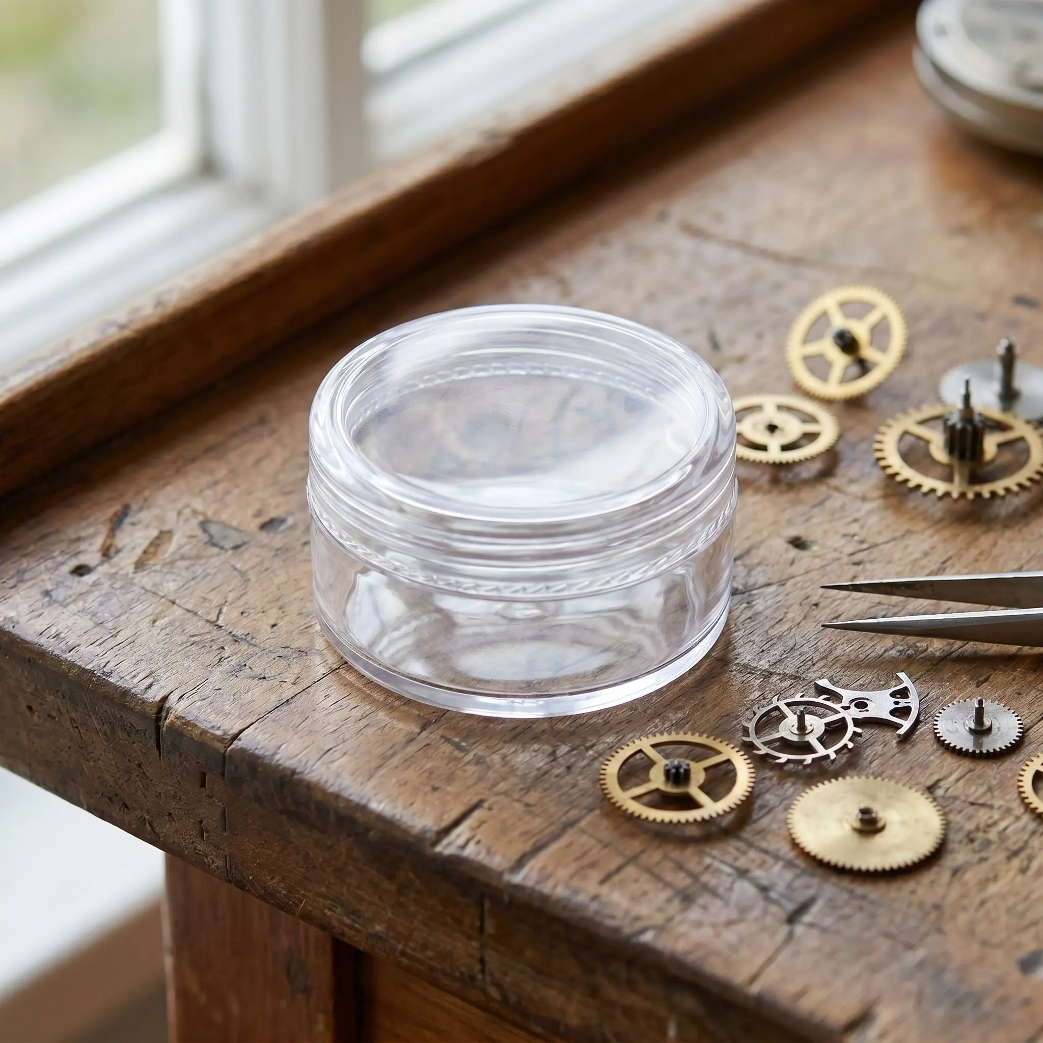 10Pcs Small Parts Storage Boxes Transparent Plastic Watch Parts Case Sealing Lid Organizer for Repair and Home Studio Use