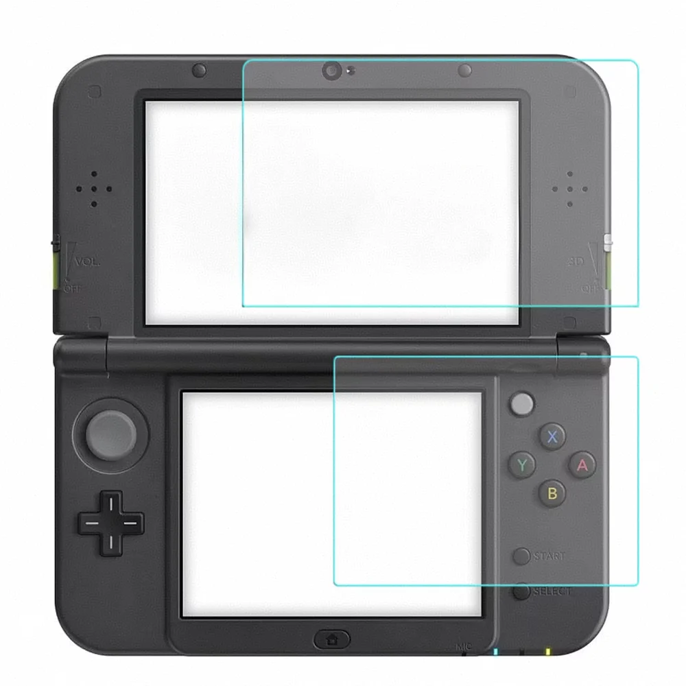 Protector de pantalla superior de vidrio templado + película protectora transparente HD de PET para Nintendo New 3DS XL/LL, accesorios para protectores de pantalla