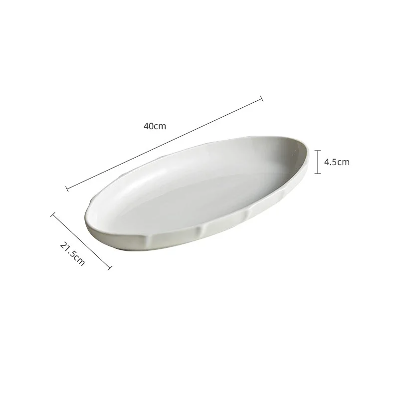 Steamed Fish Plate Japanese Large Ceramic Dish Baking BBQ Disc Western Pizza Steak Pasta Tray Dessert Cake Snack Platter