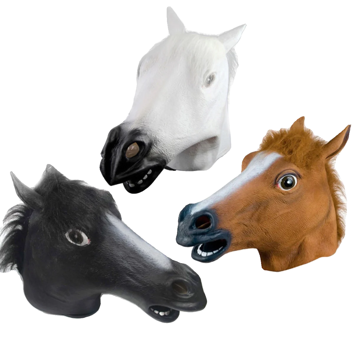 Máscaras De caballo marrón para hombres, máscara De cabeza De caballo divertida para niñas, máscara De Animal De látex, novedad, disfraces De Halloween, máscara De látex