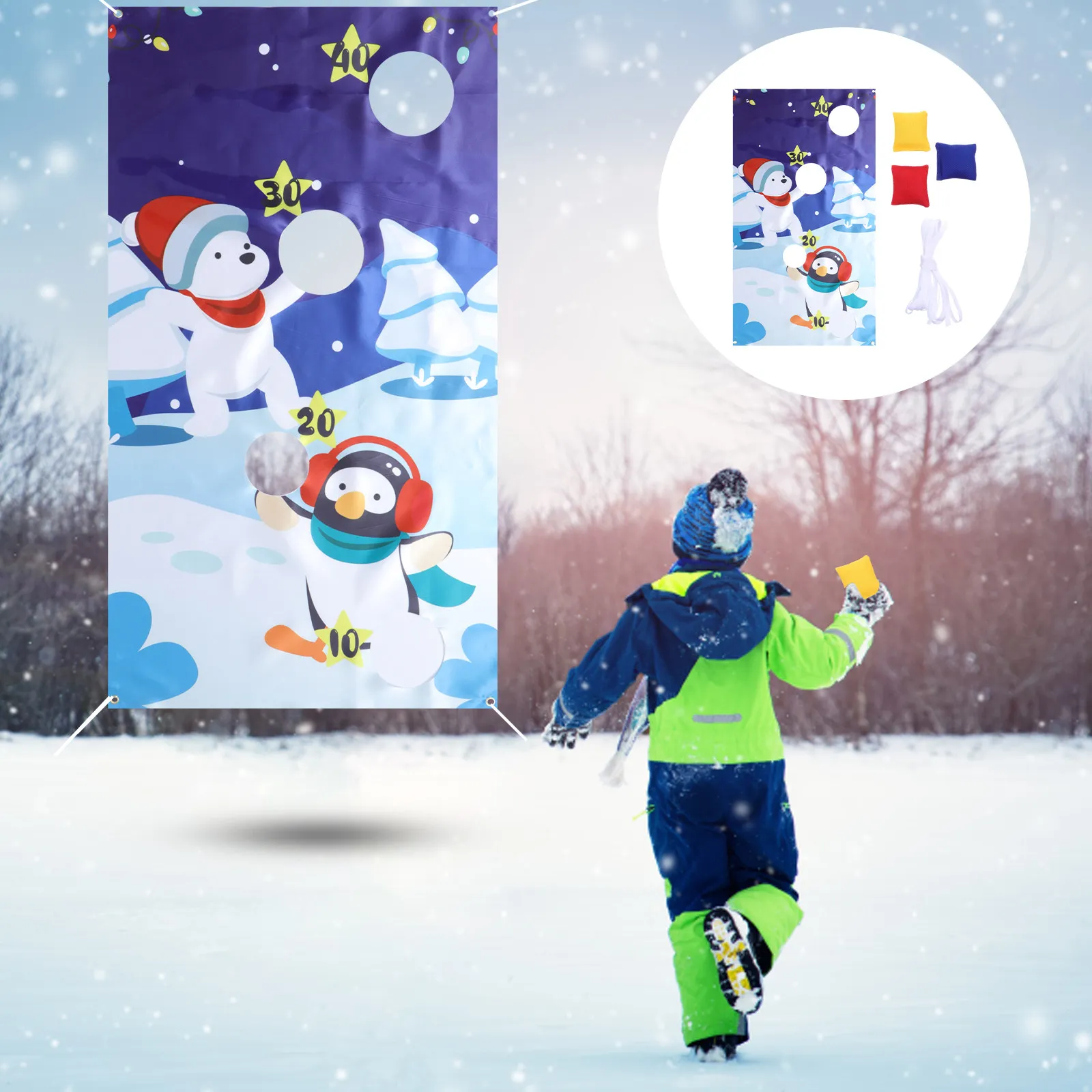 

Набор для игры в бросание мешочков с песком на рождественскую вечеринку: игры в бросание баннеров и мешочков