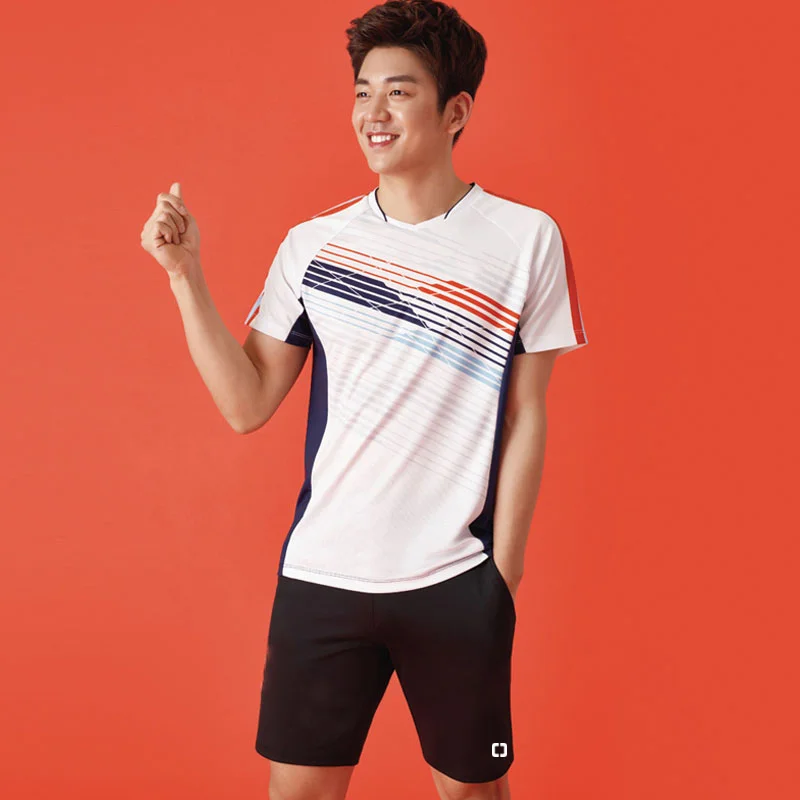 new Korean badminton uniforms for men and women set of summer short-sleeved trousers and skirts sports training competition