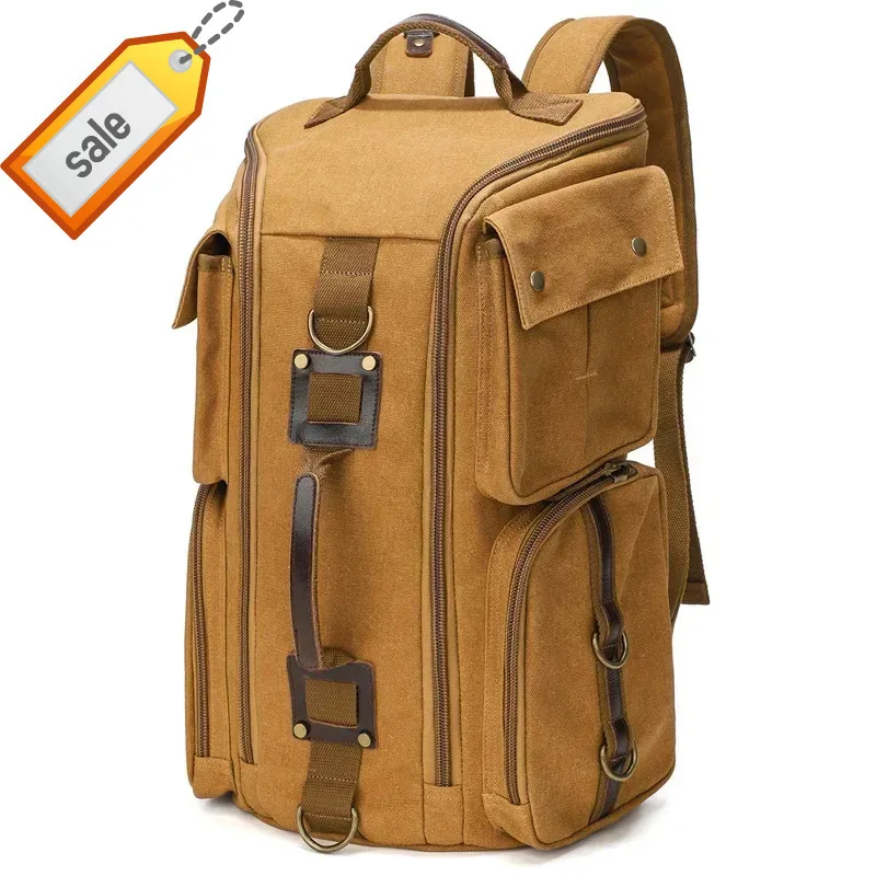 

M613 Canvas Retro Multifunctional Multiple Pockets Outdoor Leisure Backpack Waterproof Large Capacity Travel Computer Backpacks