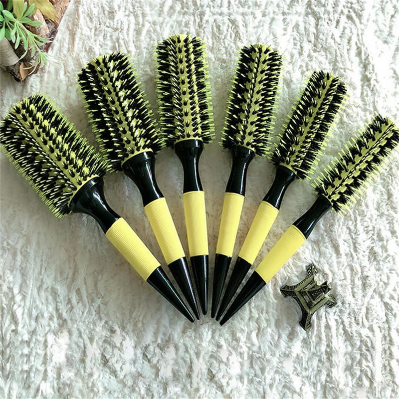 

Professional Boar Bristle Wooden Hair Comb round Brush Curling Combs Set for Women Hair Styling Tool by Hairdresser 1/6pcs