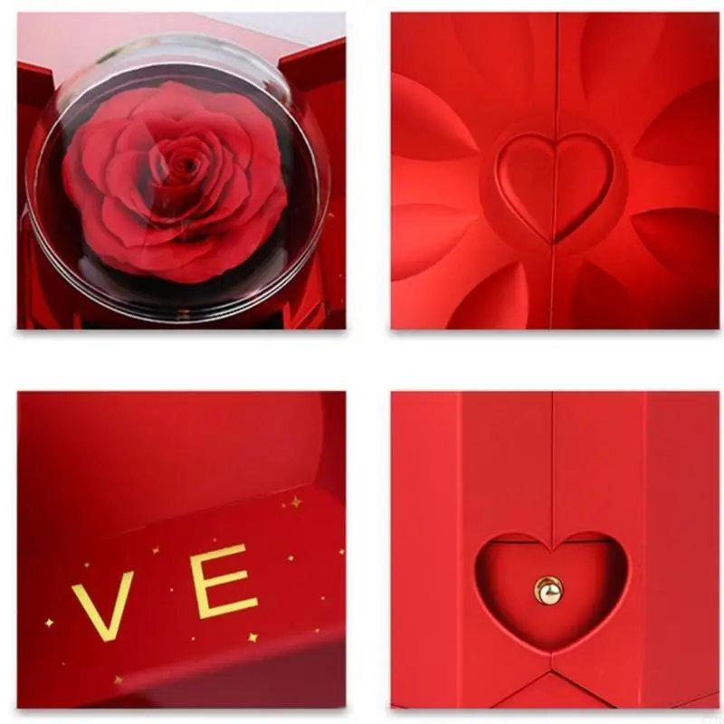 

Милая подарочная коробка Forever Flower с очаровательным цветком, украшенное ожерельем, набор держателей для сюрприза ко Дню