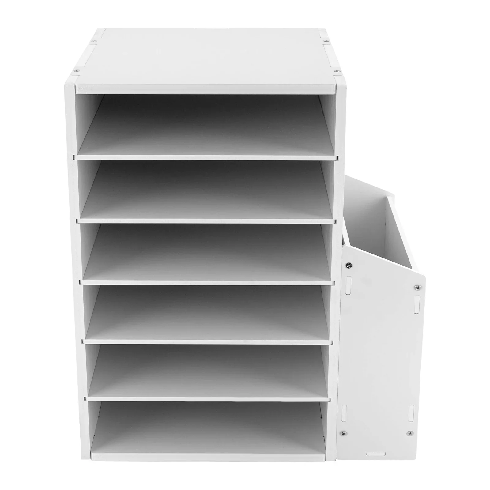 Durable Desktop File Organiser, Adjustable and Removable Shelves, Strong PVC Build, Space-Saving Design, Perfect for Home or