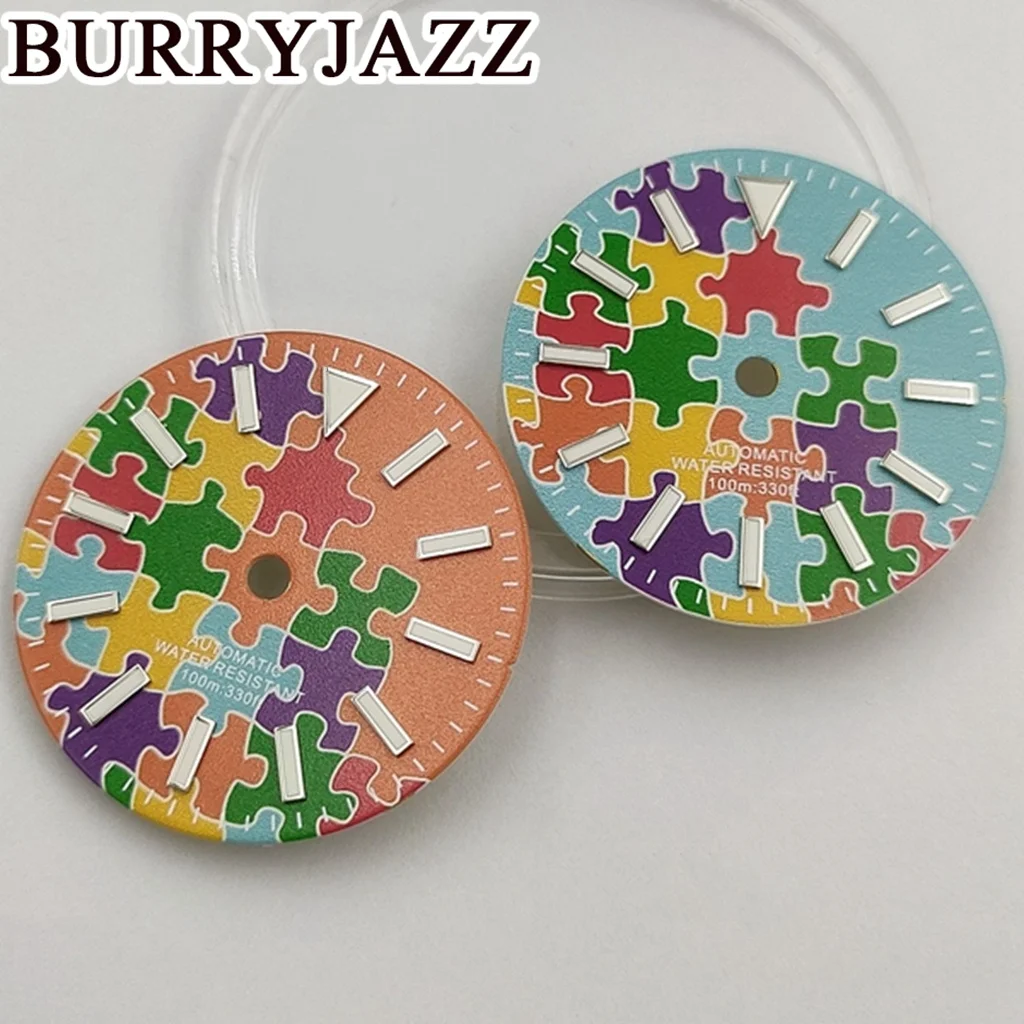 Burryjazz 29มม. ไม่มีโลโก้ NH36 NH35 ETA2824 Miyota8215 PT5000สีฟ้าสีส้ม