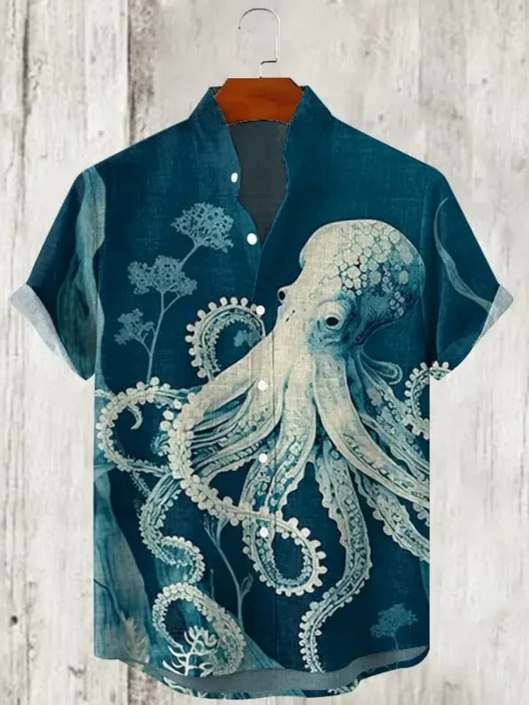 New Hawaiian Shirts for Mens Short Sleeve Tops Japanese Style 3D Print Ukiyoe Wave Graphic Clothes Summer Streetwear Male Shirts