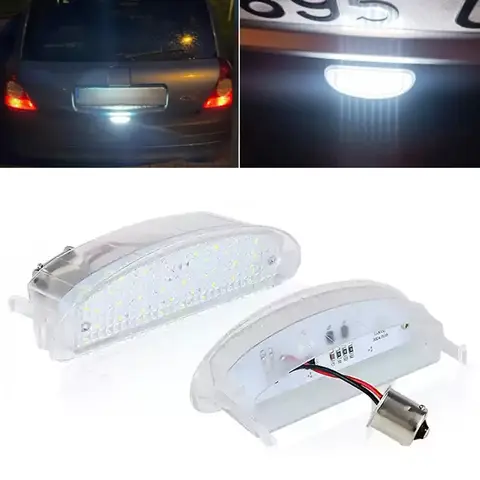 For Renault Clio MK2 1998-2005 For Twingo 1 1993-2007 1/2Pcs Car Styling LED License Number Plate Light OEM#:7700410754