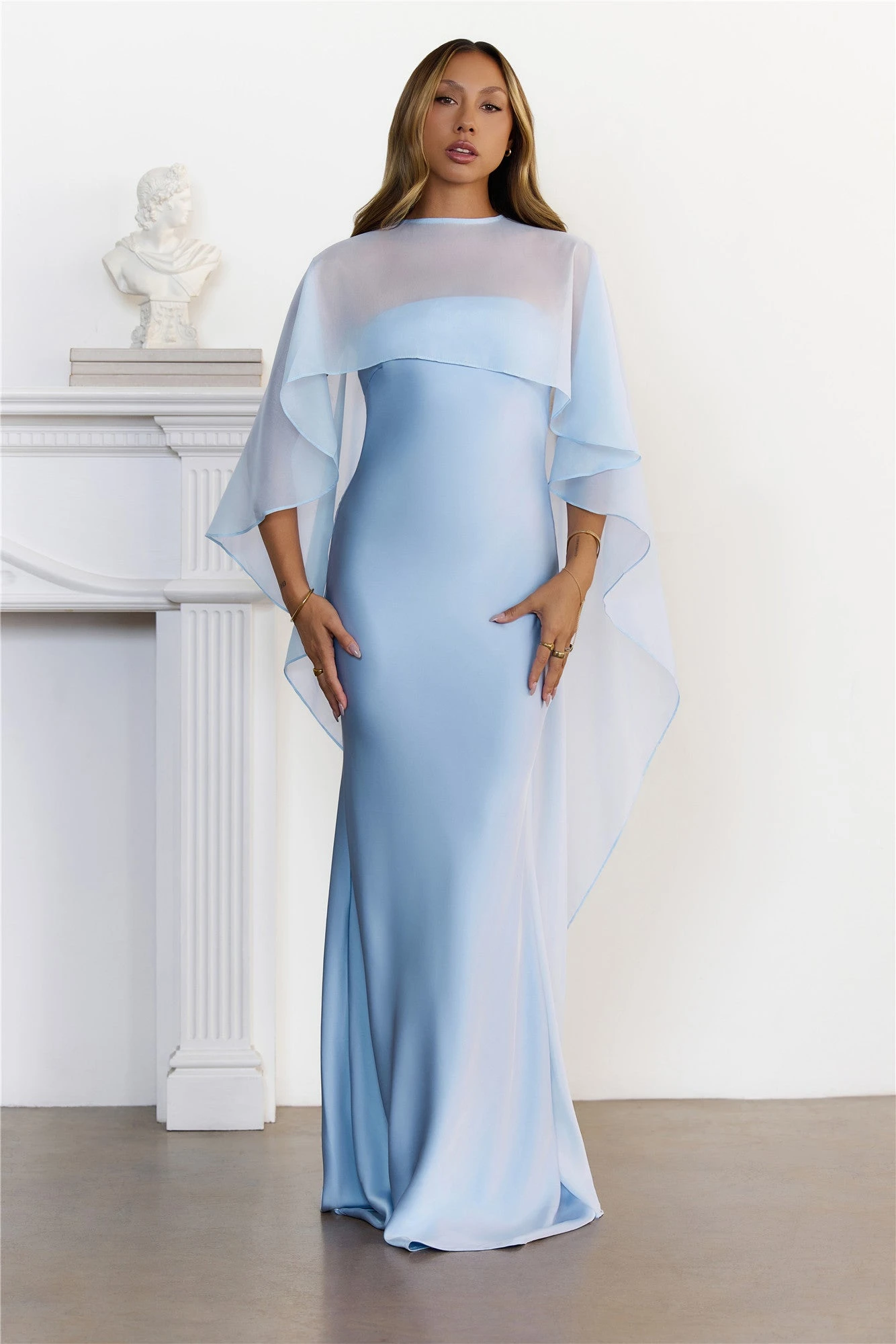 Short front and long back chiffon shawl round neck bride wedding sun protection shirt chiffon shawl image 5