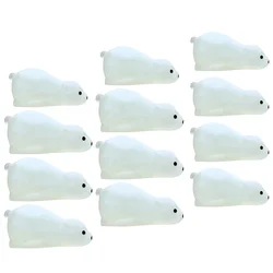 Mini Cute Bear White Figurines Luminous Polar Toy Bunny Toys Tiny Miniature Adorn Shine Resin