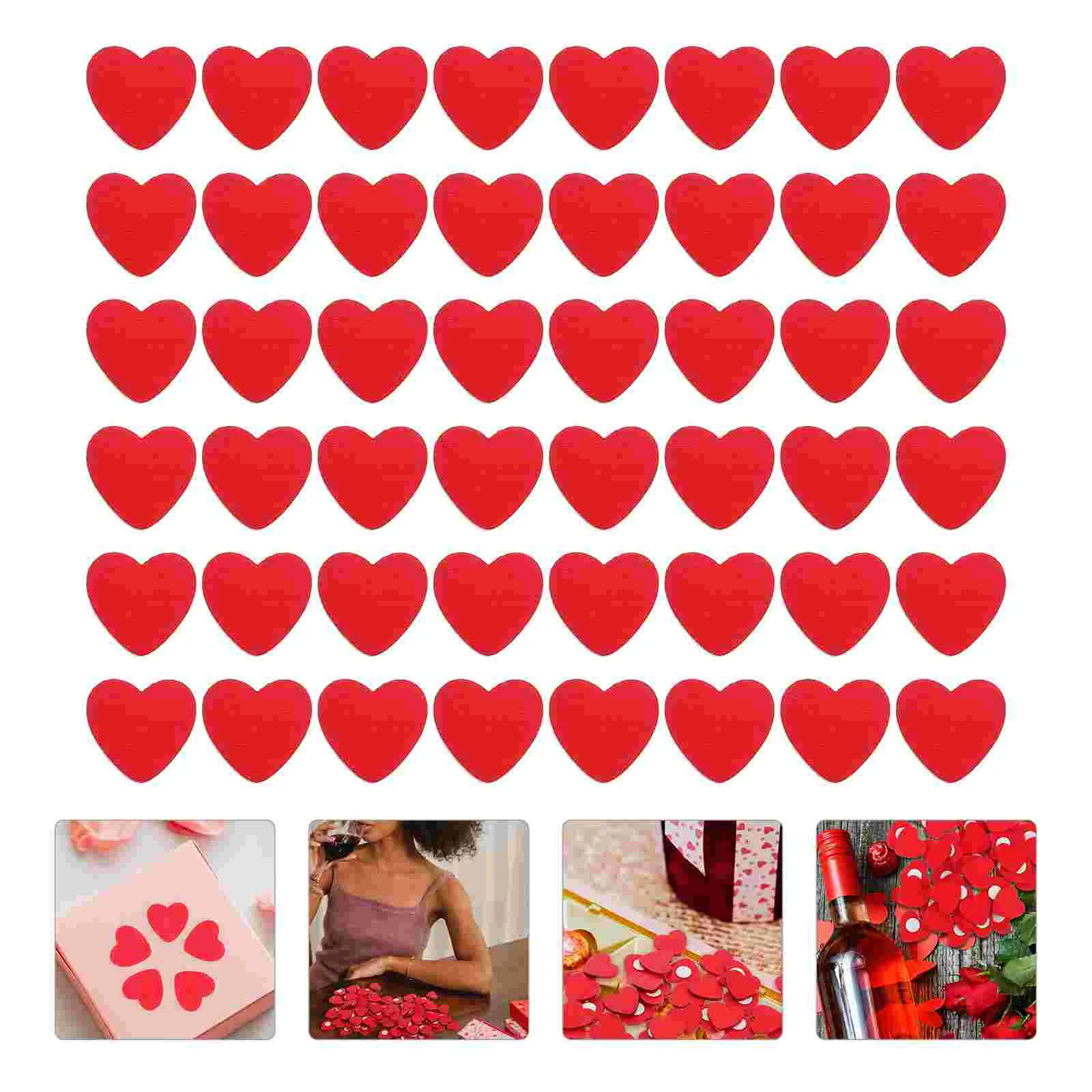 50 Pcs Label Manual Heart Shaped Stickers Nail Cartoon Wooden Red Adhesive Seal for Ceremony Packing Bag Decor Wedding